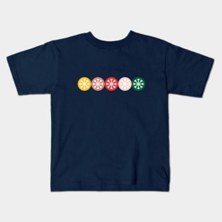 Merry Christmas colorful snowflakes Kids T-Shirt